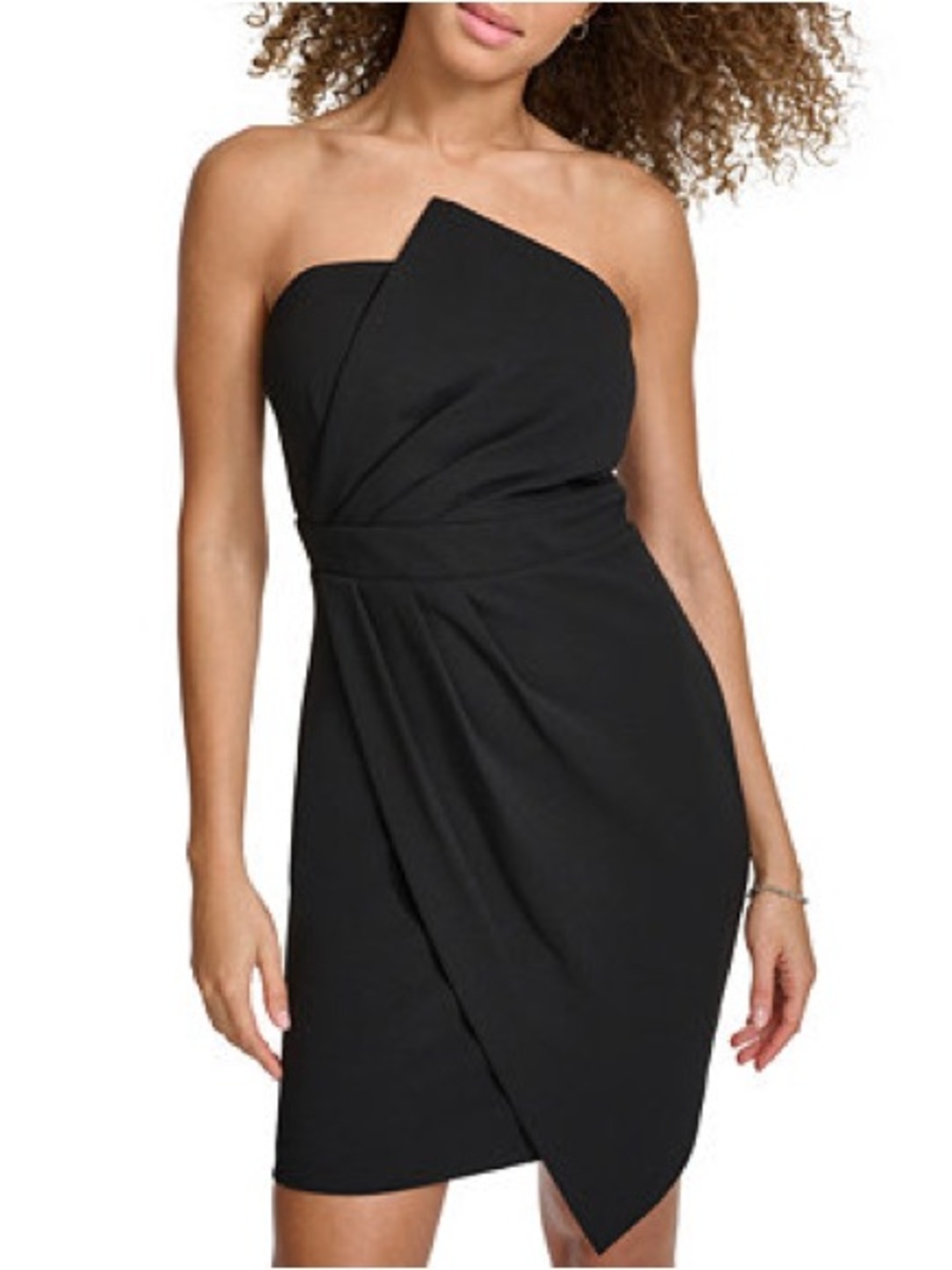 23. Siena • NWOT Asymmetrical One-Shoulder Black Cocktail Dress PTP 16-18”